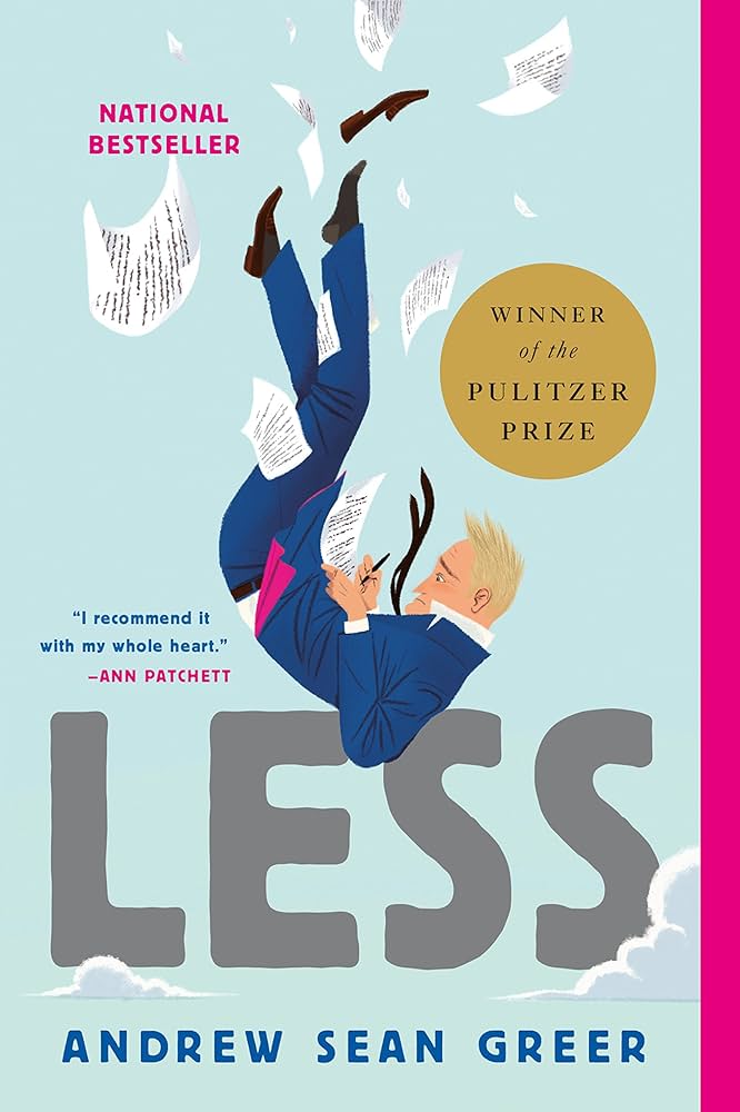 Book cover of Less by Andrew Sean Greer, a Pulitzer Prize-winning novel.